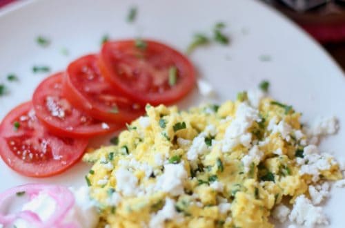 Softly Scrambled Eggs with Feta and Parsley