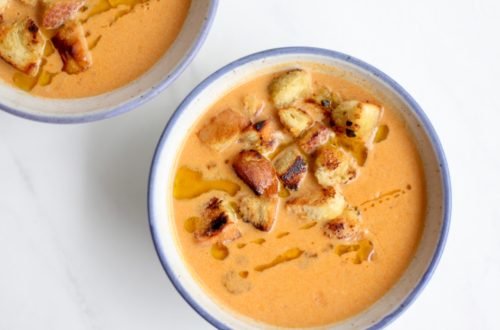 Garlic Soup with Sourdough Croutons