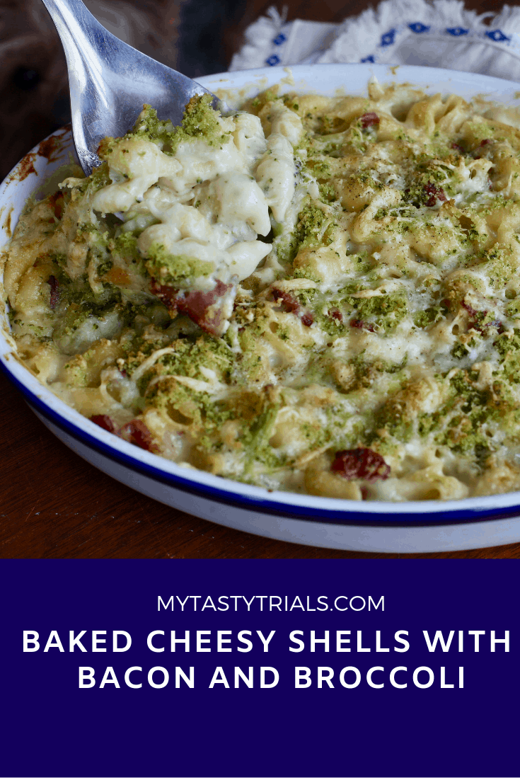 Cheesy Shells with Bacon and Broccoli