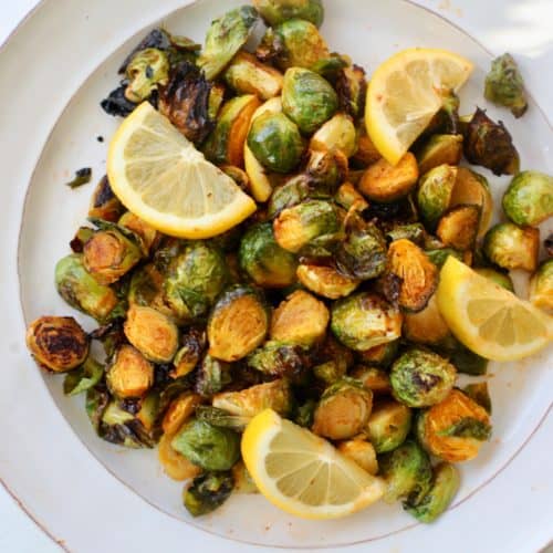 Roasted Brussel Sprouts with Honey and Harissa