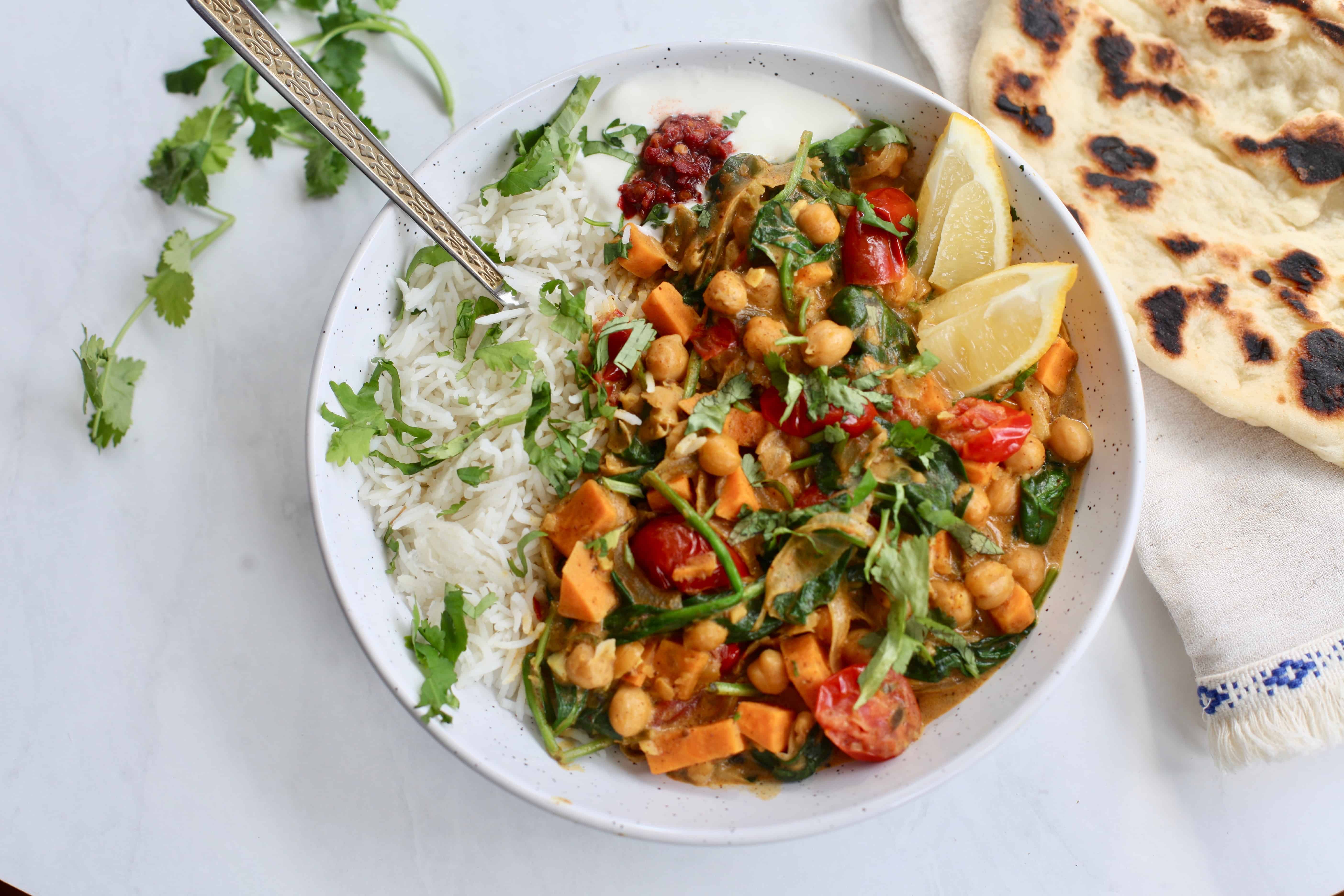 Easy Weeknight Chickpea & Sweet Potato Curry - My Tasty Trials