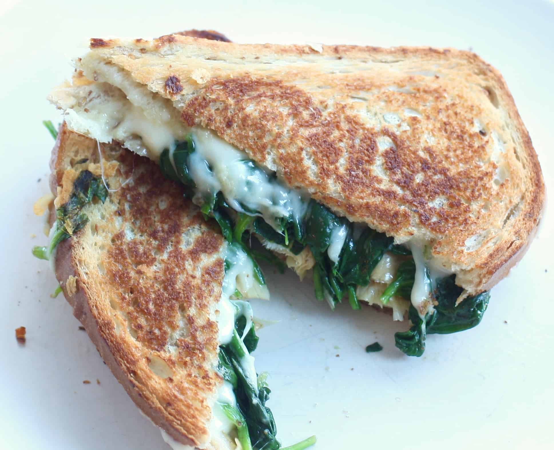 Spinach Artichoke Grilled Cheese