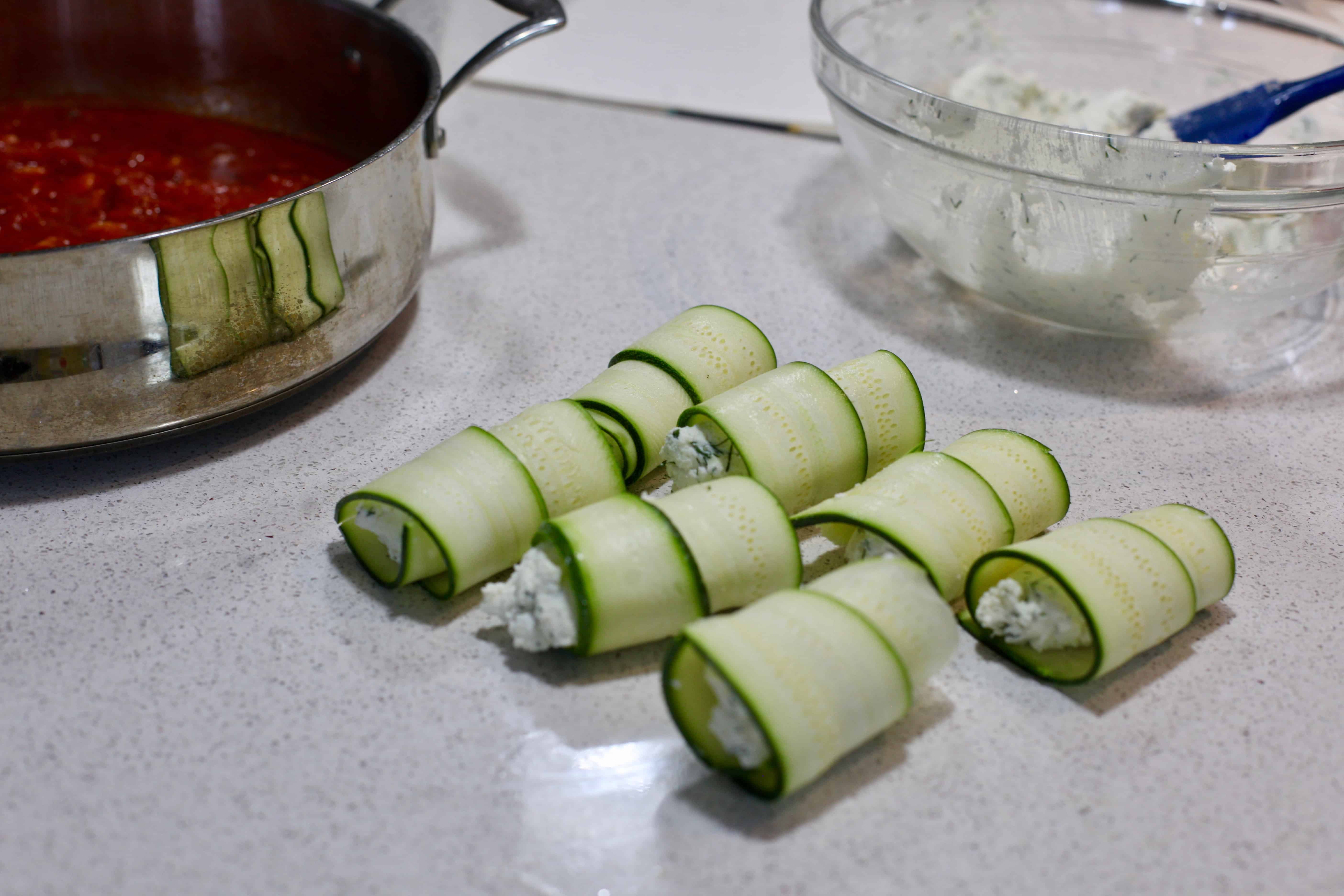 zuchinni rolls prepped