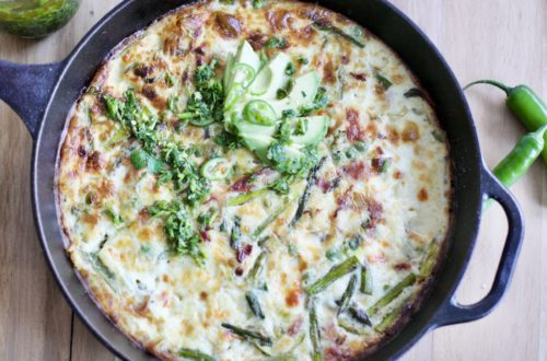 Spring Greens Crustless Quiche with Chimichurri