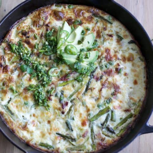 Sping Greens Crustless Quiche with Chimichurri